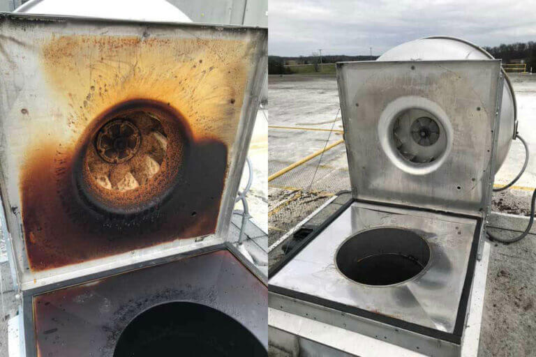 Darlington Restaurant Hood Cleaning Before & After